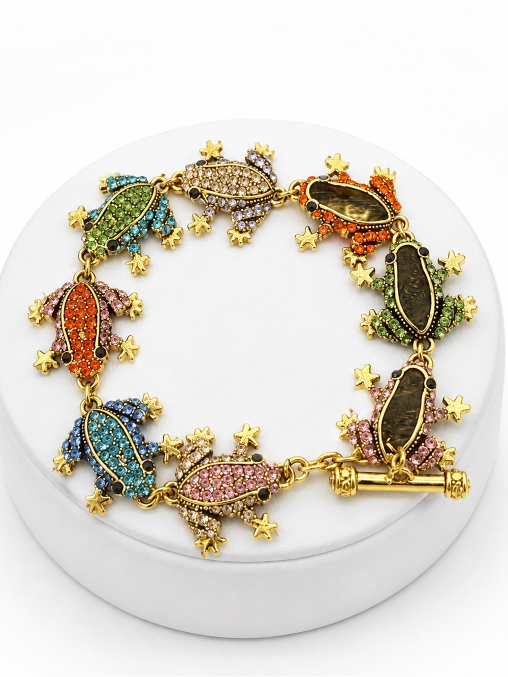 Crystal frog bracelet